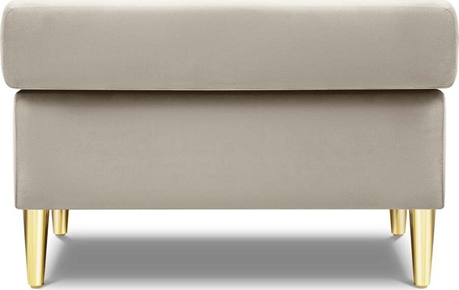 Béžová sametová podnožka Kyoto – Cosmopolitan Design