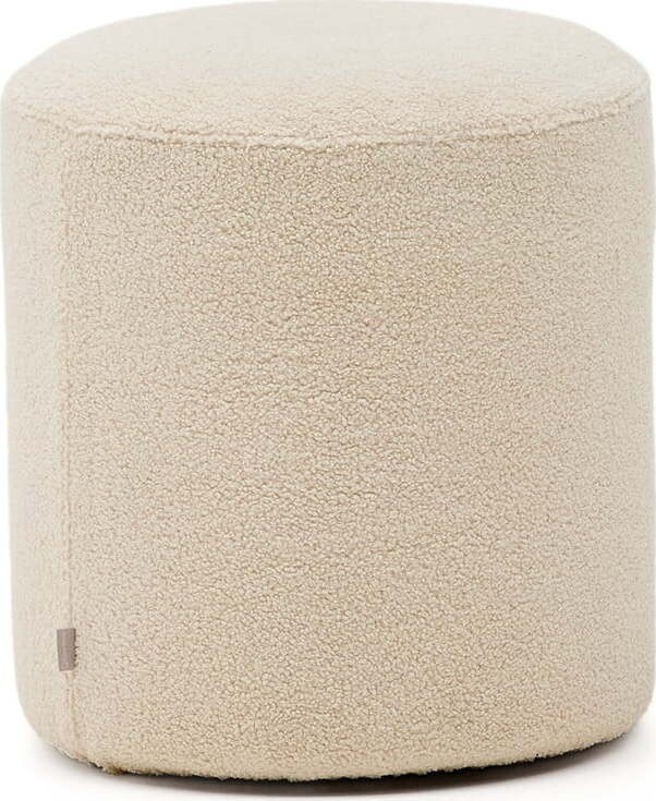 Krémový taburet z textilie bouclé Kaeli – Kave Home