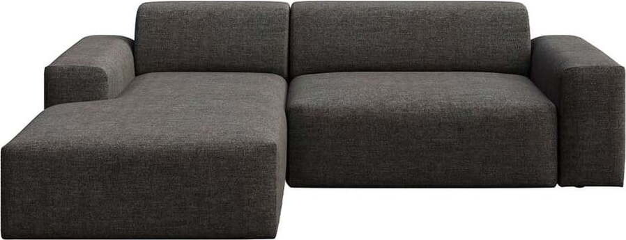 Antracitová rozkládací/s úložným prostorem rohová pohovka (levý roh/s lenoškou) Villet – Rodier