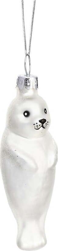 Skleněná ručně vyrobená vánoční ozdoba 9 cm Baby Seal – Sass & Belle