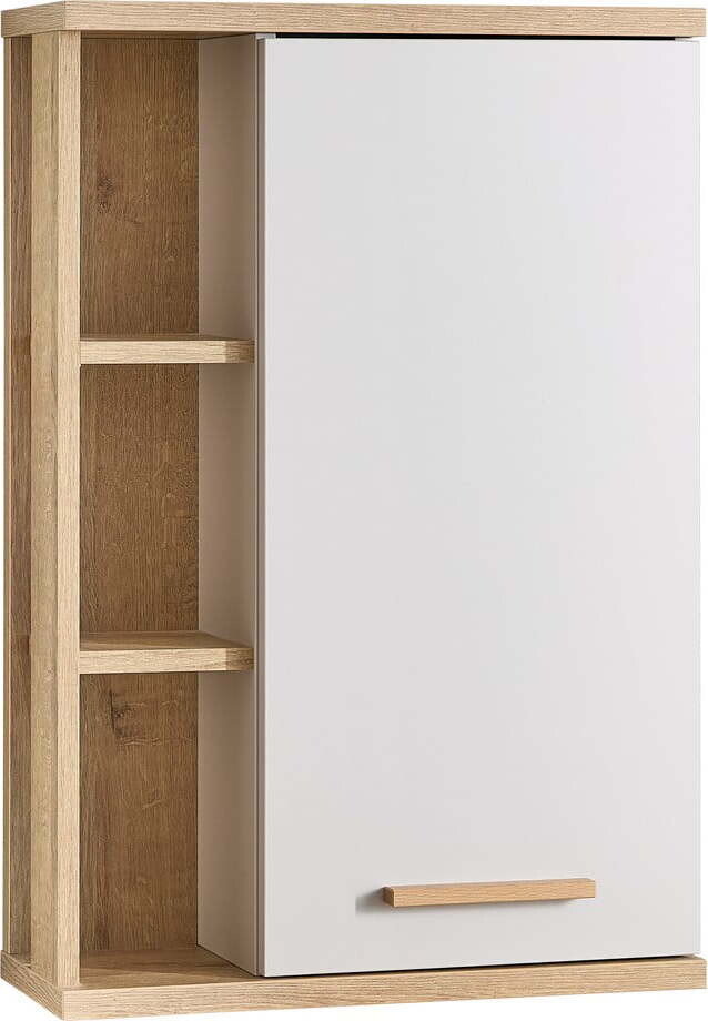 Krémová závěsná koupelnová skříňka v dekoru dubu 50,5x74,5 cm Quickset 966 – Pelipal