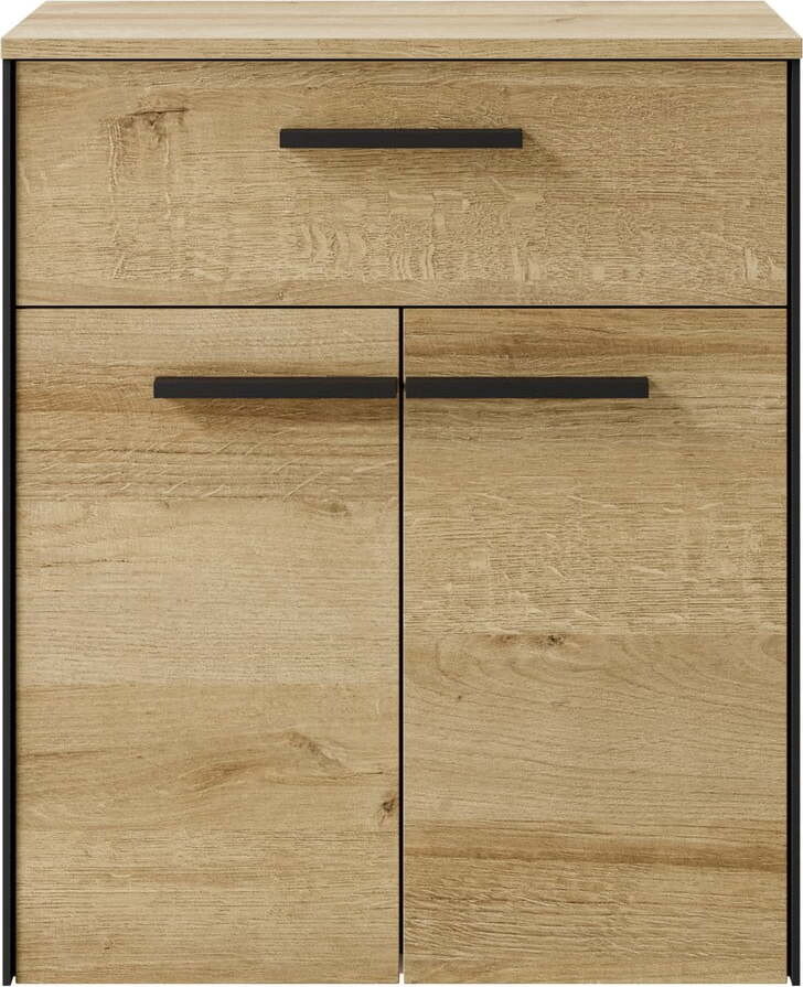 Nízká/závěsná koupelnová skříňka v dekoru dubu v přírodní barvě 72x60 cm Quickset 395 – Pelipal