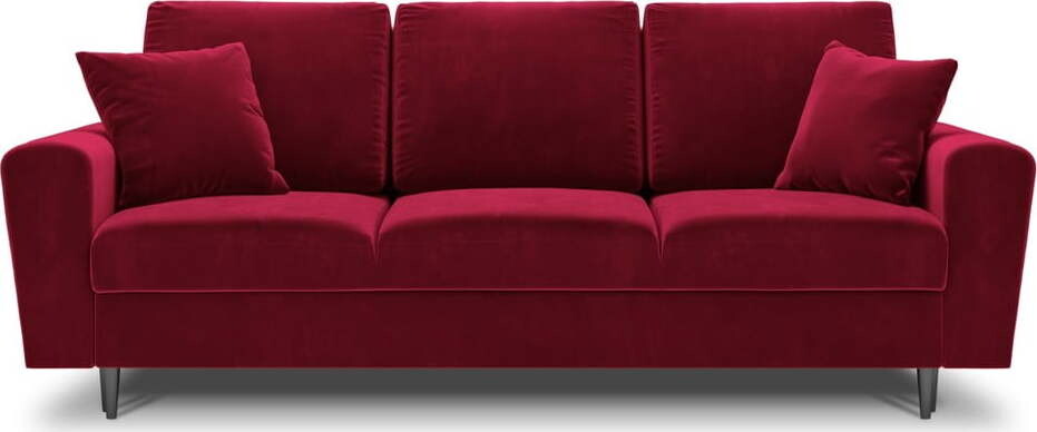 Červená sametová rozkládací/s úložným prostorem pohovka 235 cm Kyoto – Cosmopolitan Design