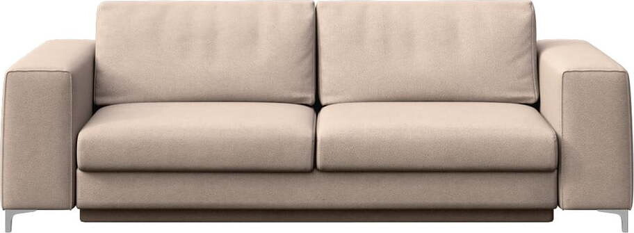 Béžová sametová rozkládací pohovka 256 cm Rene – Rodier