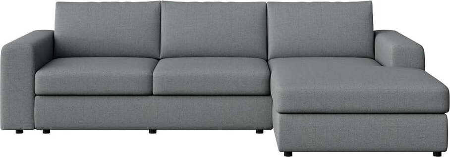 Šedá rohová pohovka (pravý roh/s lenoškou) Baga – Rodier