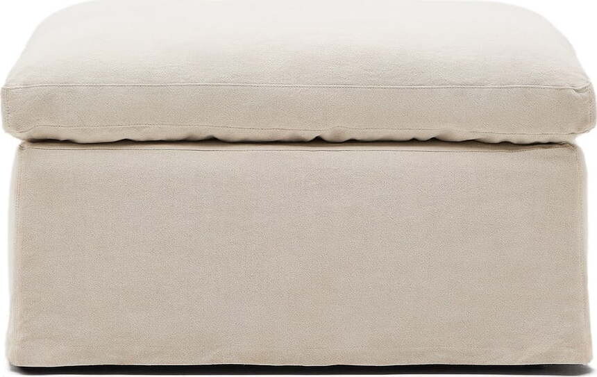 Béžová lněná podnožka Zenira – Kave Home