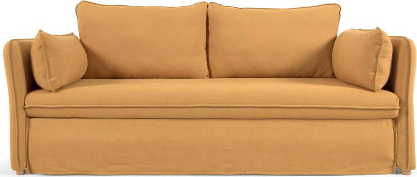 Rozkládací pohovka v hořčicové barvě 210 cm Tanit – Kave Home