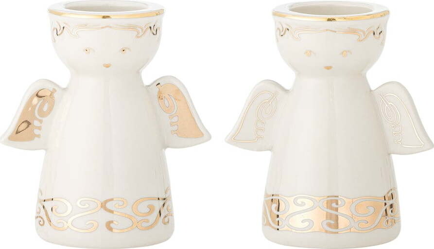 Kameninové svícny v sadě na čajovou svíčku 2 ks Faella – Bloomingville