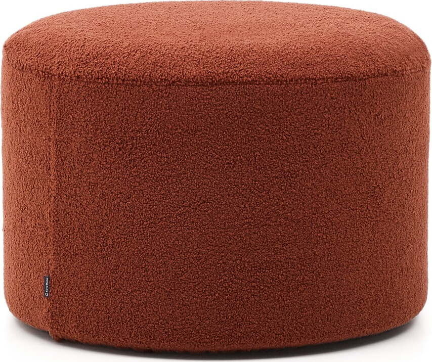 Taburet v terakotové barvě z textilie bouclé Kaeli – Kave Home