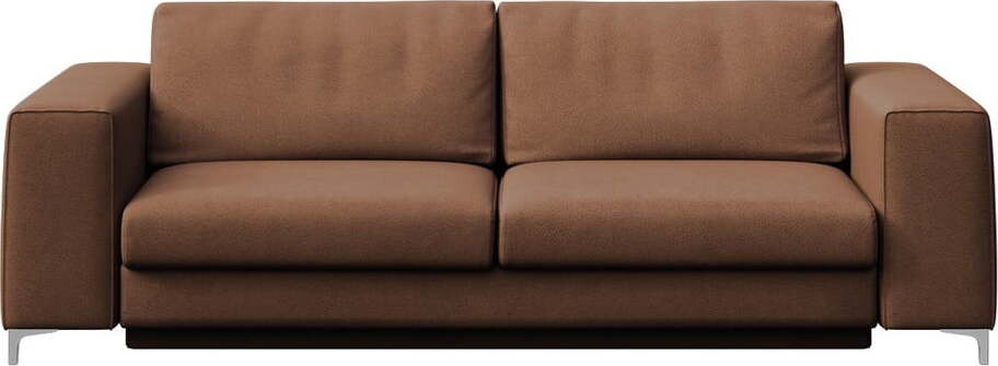 Hnědá sametová rozkládací pohovka 256 cm Rene – Rodier