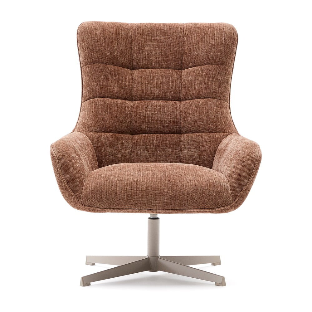 Hnědé otočné žinylkové křeslo Teryl – Kave Home