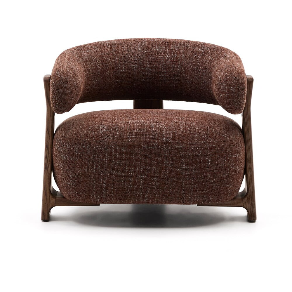 Hnědé žinylkové křeslo Granite – Kave Home