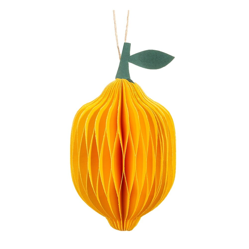 Papírová ručně vyrobená vánoční ozdoba ø 6 cm Lemon Honeycomb – Sass & Belle