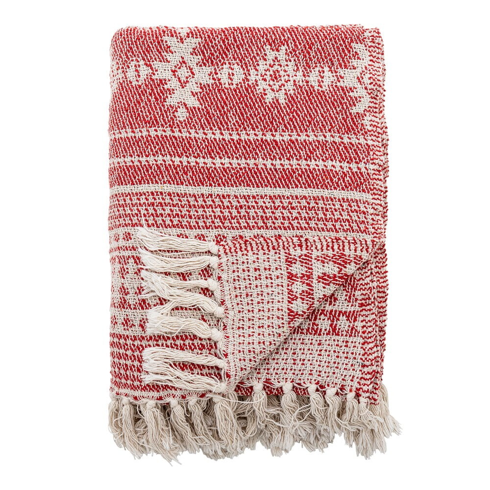 Červená deka 130x160 cm Oia – Bloomingville