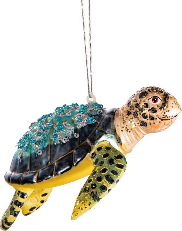 Ručně vyrobená vánoční ozdoba 4 cm Turtle – Sass & Belle