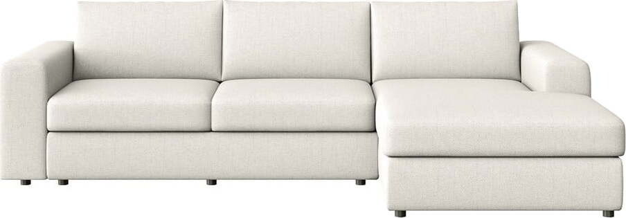 Krémová rohová pohovka (pravý roh/s lenoškou) Baga – Rodier