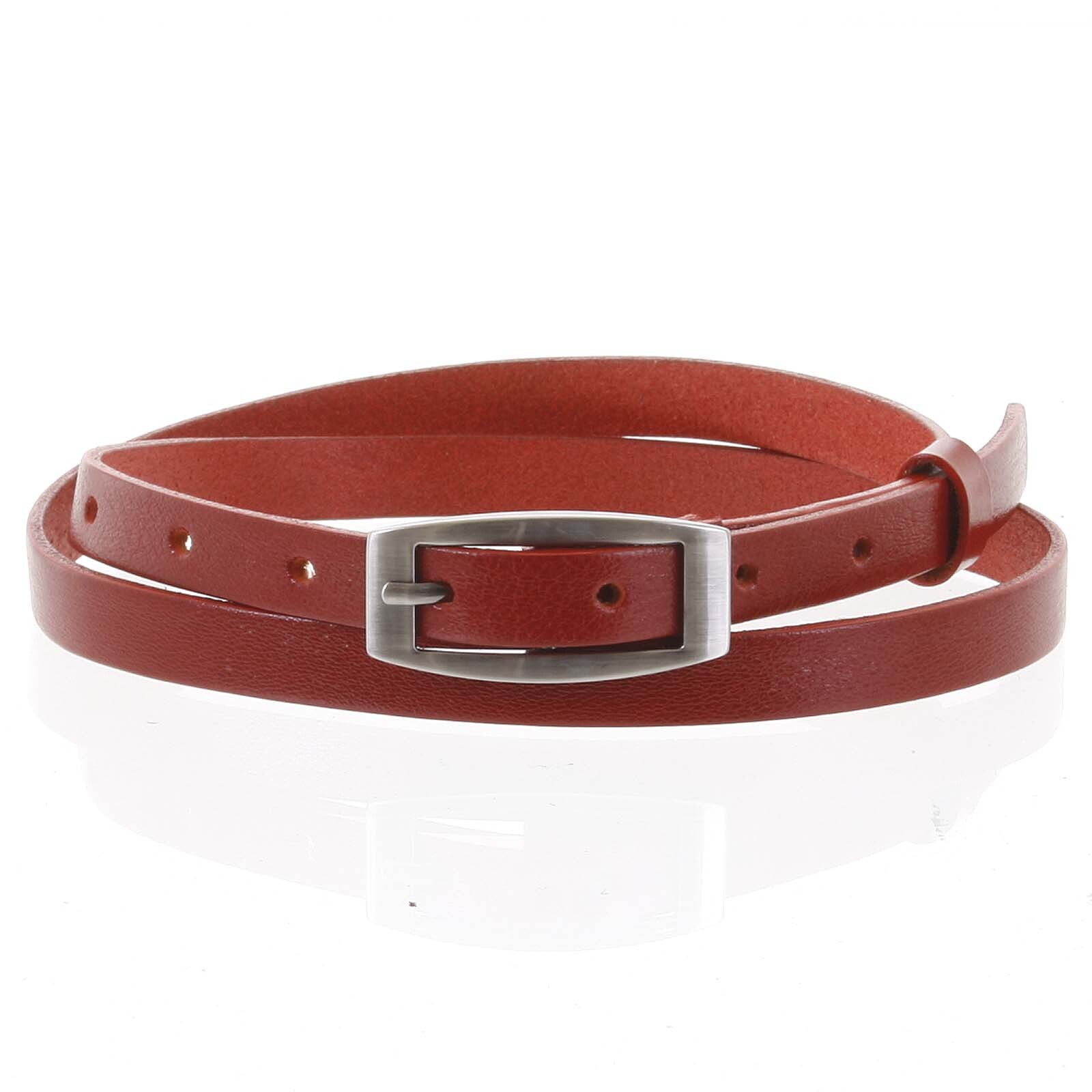 Jemný dámský kožený opasek Markéta červený vel. 95