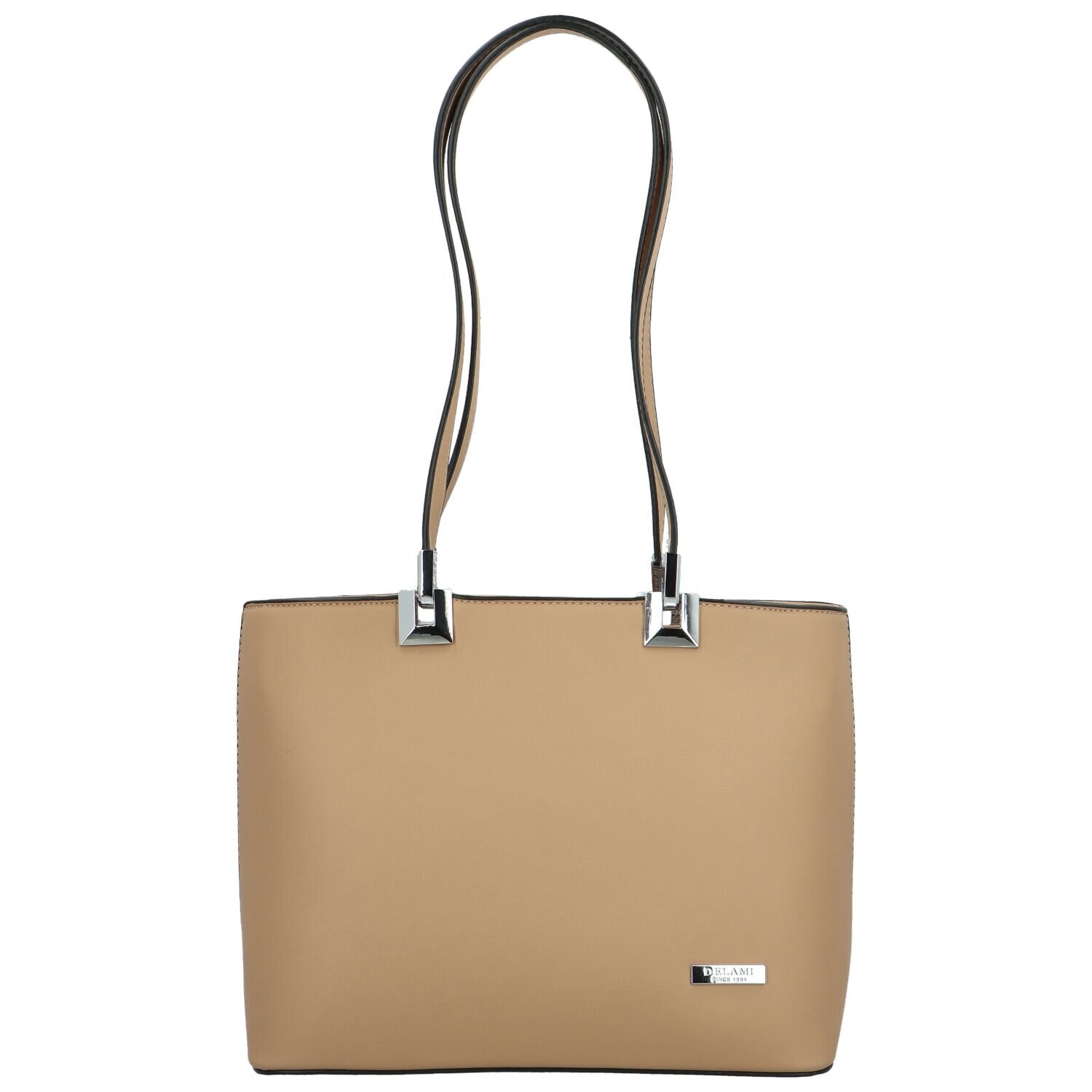 Luxusní dámská kabelka na rameno Delami Velvet Touch, tmavě béžová