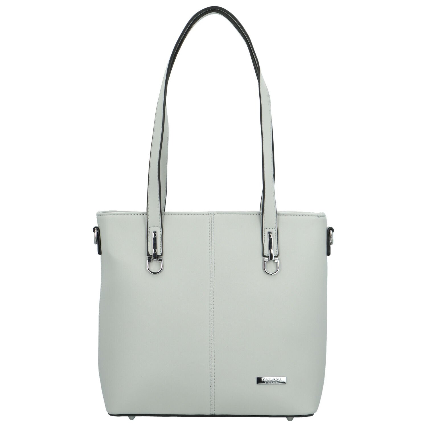 Luxusní dámská kabelka na rameno Delami Royal Class, světle šedá