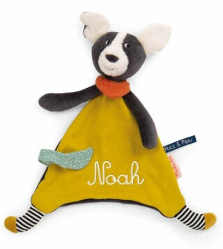 MOULIN ROTY Mazlící ubrousek pejsek žlutý Puce & Pilou