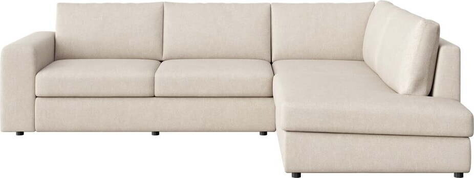 Béžová sametová rohová pohovka (pravý roh/do L) Baga – Rodier