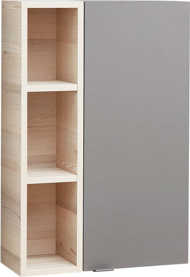 Šedá/v přírodní barvě závěsná koupelnová skříňka v dekoru borovice 70x45 cm Quickset 394 – Pelipal