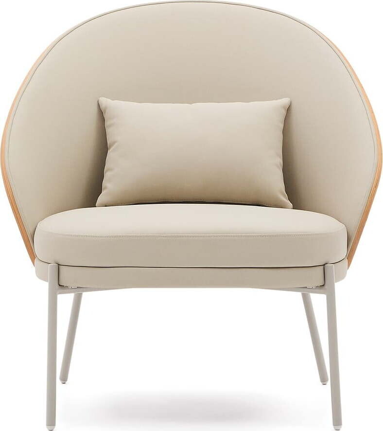 Béžové křeslo z imitace kůže Eamy – Kave Home