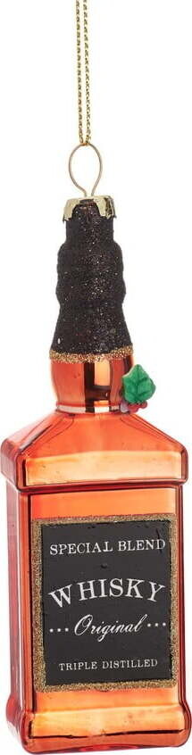Skleněná ručně vyrobená vánoční ozdoba 12 cm Whisky Bottle – Sass & Belle