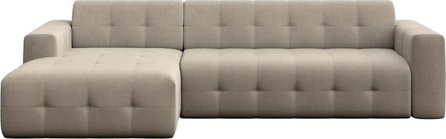 Světle hnědá sametová rohová pohovka (levý roh/s lenoškou) Tuil – Rodier