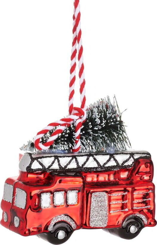 Ručně vyrobená vánoční ozdoba 8 cm Fire Engine – Sass & Belle