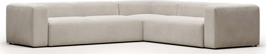 Béžová žinylková rohová pohovka Blok – Kave Home