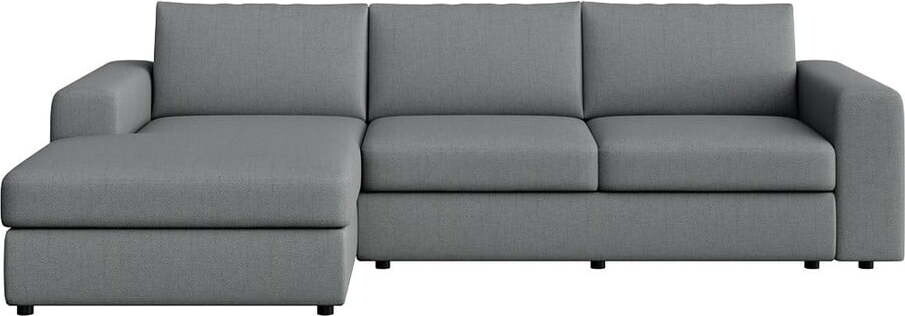 Šedá rohová pohovka (levý roh/s lenoškou) Baga – Rodier