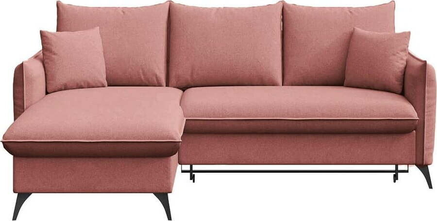 Růžová rozkládací/s úložným prostorem rohová pohovka (levý roh/s lenoškou) Brim – Rodier