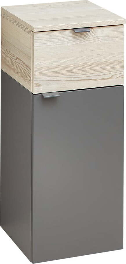 Šedá/v přírodní barvě nízká/závěsná koupelnová skříňka v dekoru borovice 72x30 cm Quickset 394 – Pelipal