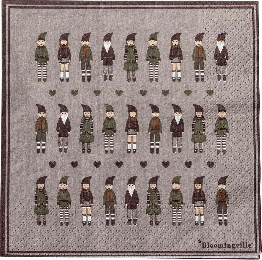 Papírové ubrousky v sadě 20 ks 33x33 cm Niklaus – Bloomingville