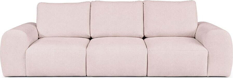 Světle růžová pohovka z textilie bouclé 287 cm Mirel – Rodier