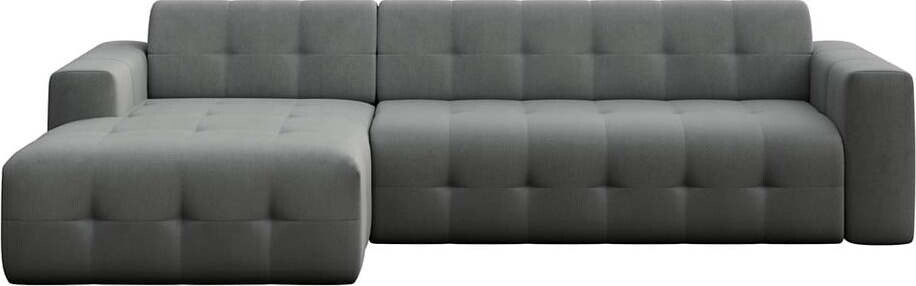 Šedá sametová rohová pohovka (levý roh/s lenoškou) Tuil – Rodier