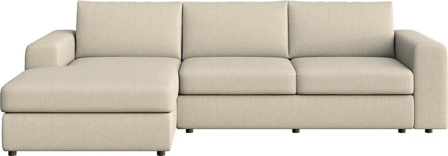 Béžová rohová pohovka (levý roh/s lenoškou) Baga – Rodier