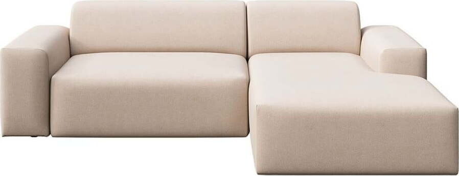 Béžová sametová rohová pohovka (pravý roh/s lenoškou) Villet – Rodier