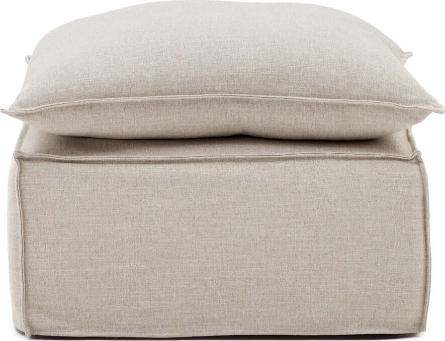 Béžová lněná podnožka Anarela – Kave Home