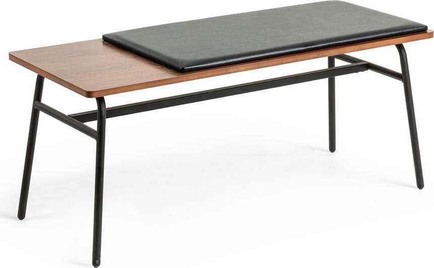 Černá/hnědá lavice z imitace kůže Carabel – Kave Home