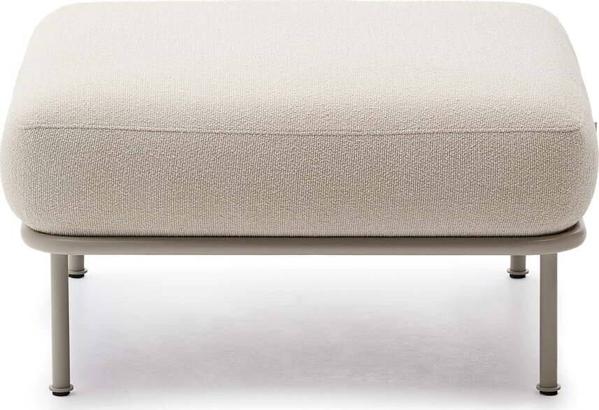 Béžová podnožka z textilie bouclé Aurum – Kave Home