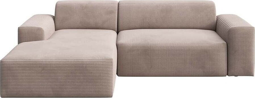 Béžová manšestrová rohová pohovka (levý roh/s lenoškou) Villet – Rodier