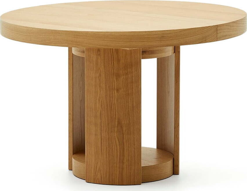 Kulatý rozkládací jídelní stůl s přídavnou deskou v dekoru dubu ø 120 cm Artis – Kave Home