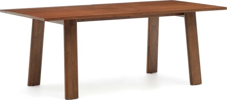 Rozkládací jídelní stůl s přídavnou deskou s deskou v dekoru ořechového dřeva 95x200 cm Arlen – Kave Home