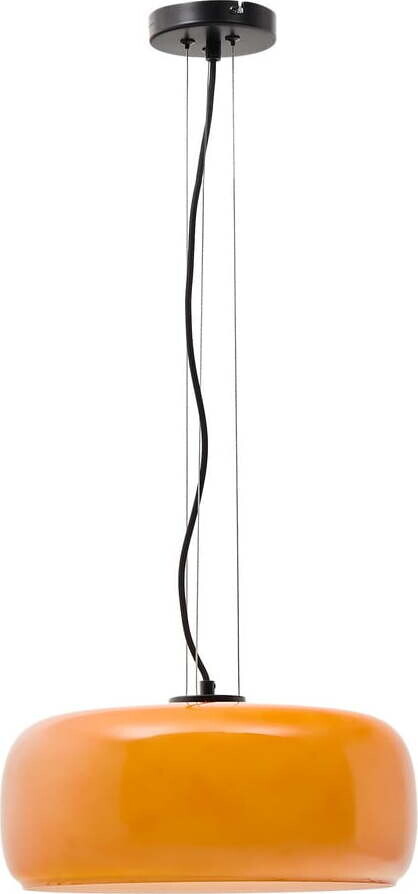 Oranžové LED závěsné svítidlo se skleněným stínidlem ø 38 cm Reig – Kave Home