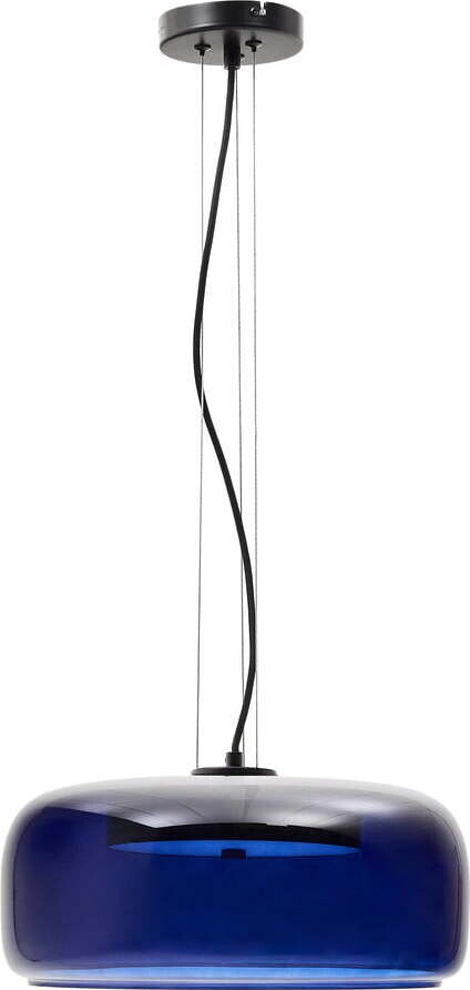 Tmavě modré LED závěsné svítidlo se skleněným stínidlem ø 38 cm Reig – Kave Home