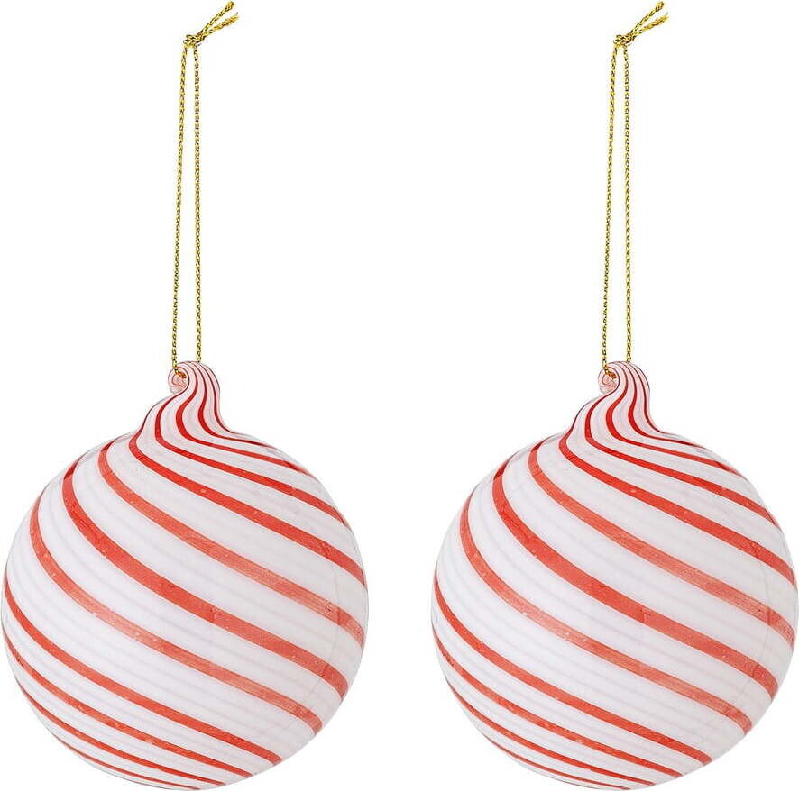 Skleněné vánoční koule v sadě 2 ks ø 8 cm Zwirl – Bloomingville