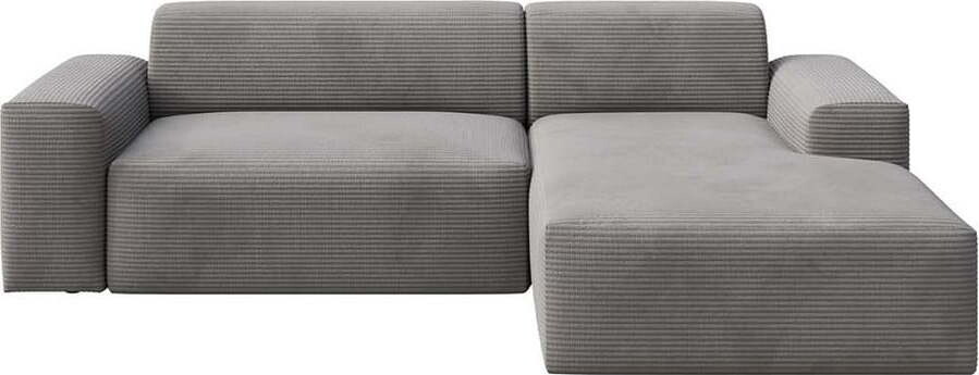 Šedá manšestrová rozkládací/s úložným prostorem rohová pohovka (pravý roh/s lenoškou) Villet – Rodier