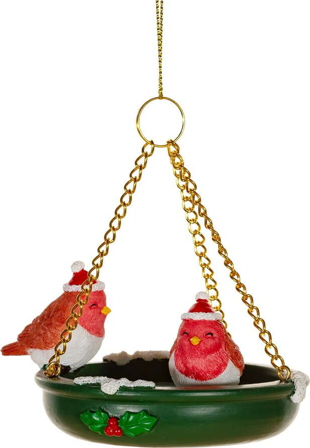 Ručně vyrobená vánoční ozdoba z polyresinu ø 7 cm Bird Bath – Sass & Belle